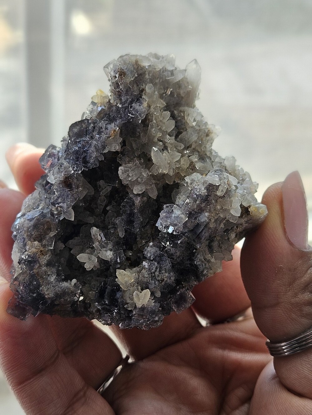 Bright Teal Druzy Fluorite- Barite And Quartz - Picture 4 of 9